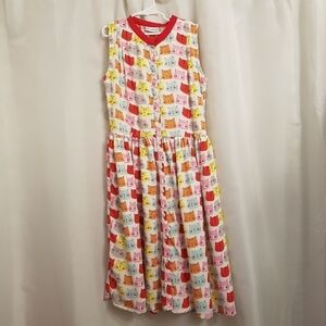 Peppermint girls size 12-13 years 95 cm long dress size cat design EUC